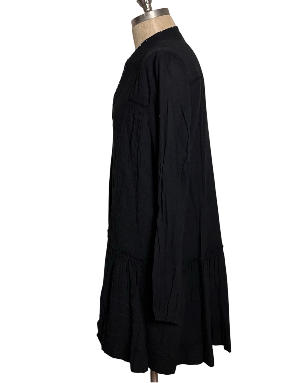Pomander Place Ophelia NWOT Black Cotton Gauze Resort Boho Mini Dress – Size M - Picture 10 of 13